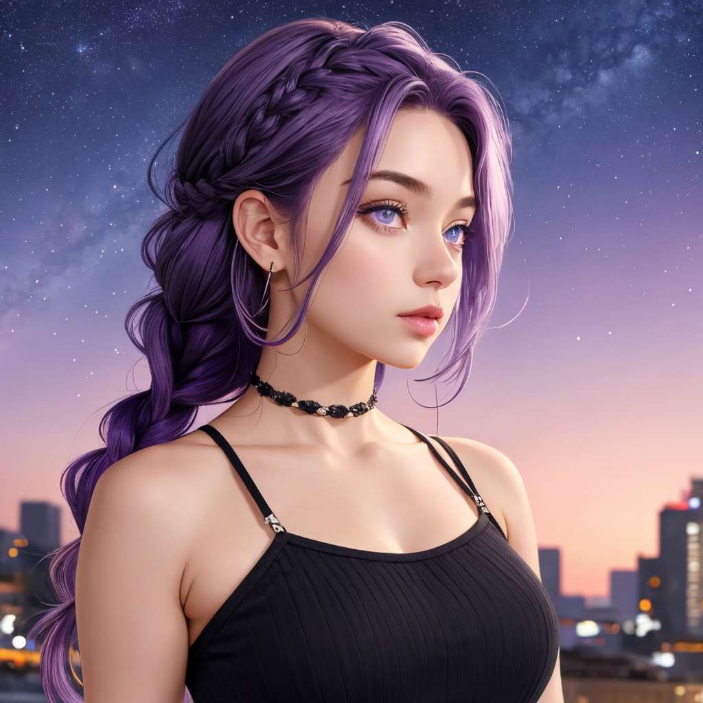 Chica de cabello morado posuvné puzzle online