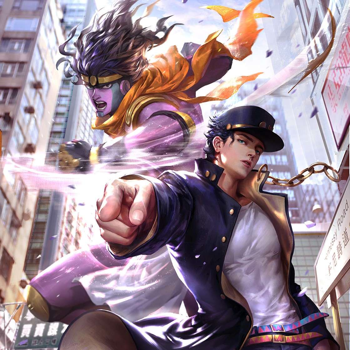 jotaro kujo jjba p3 fanart csúszó puzzle online