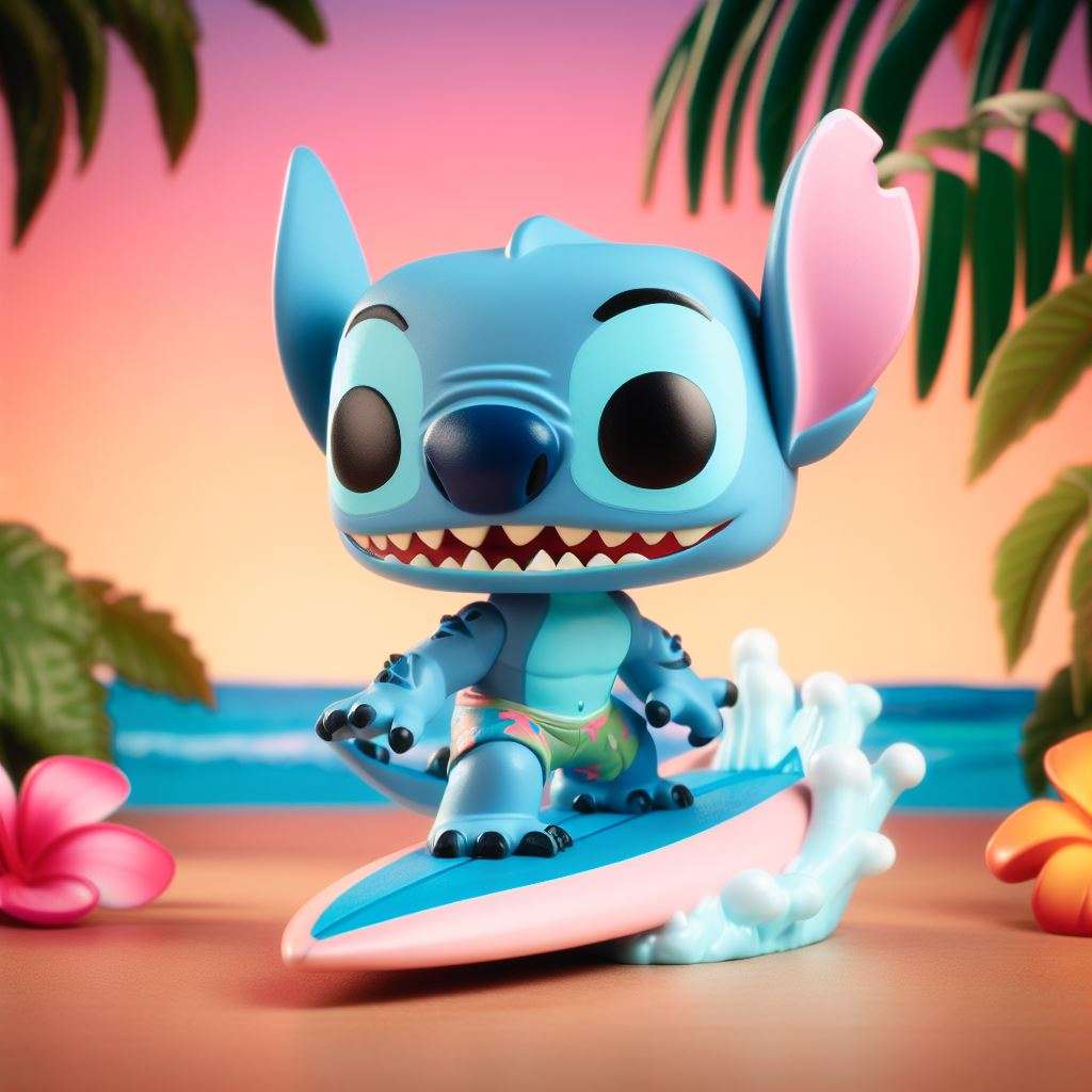 Stitch surfando puzzle online