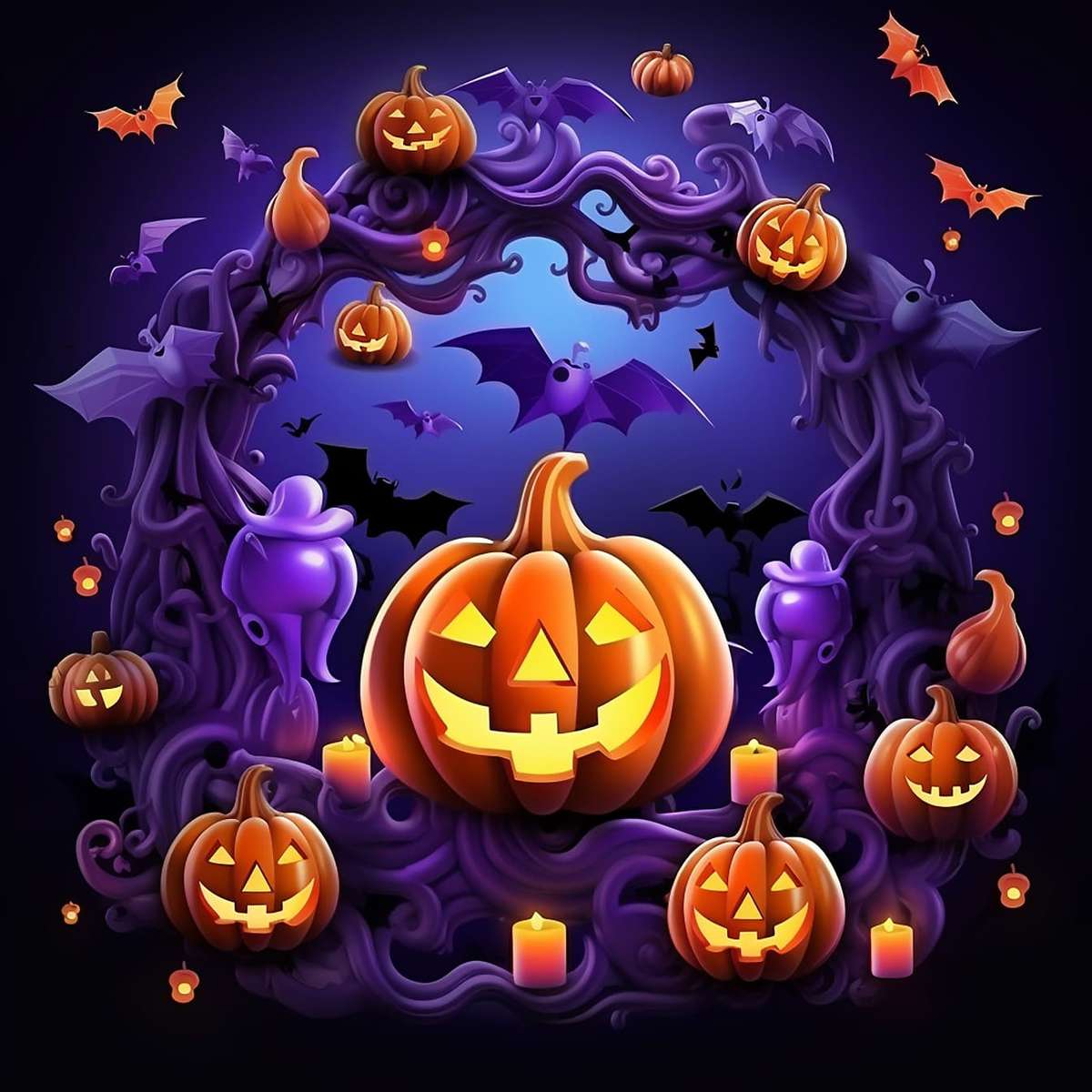 Halloween violet puzzle coulissant en ligne