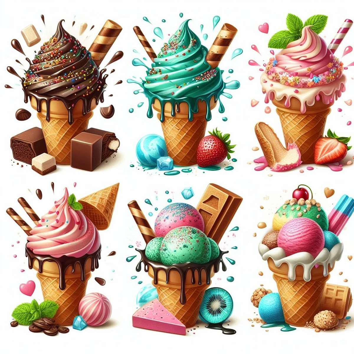 Gelato, dessert, gelato puzzle scorrevole online