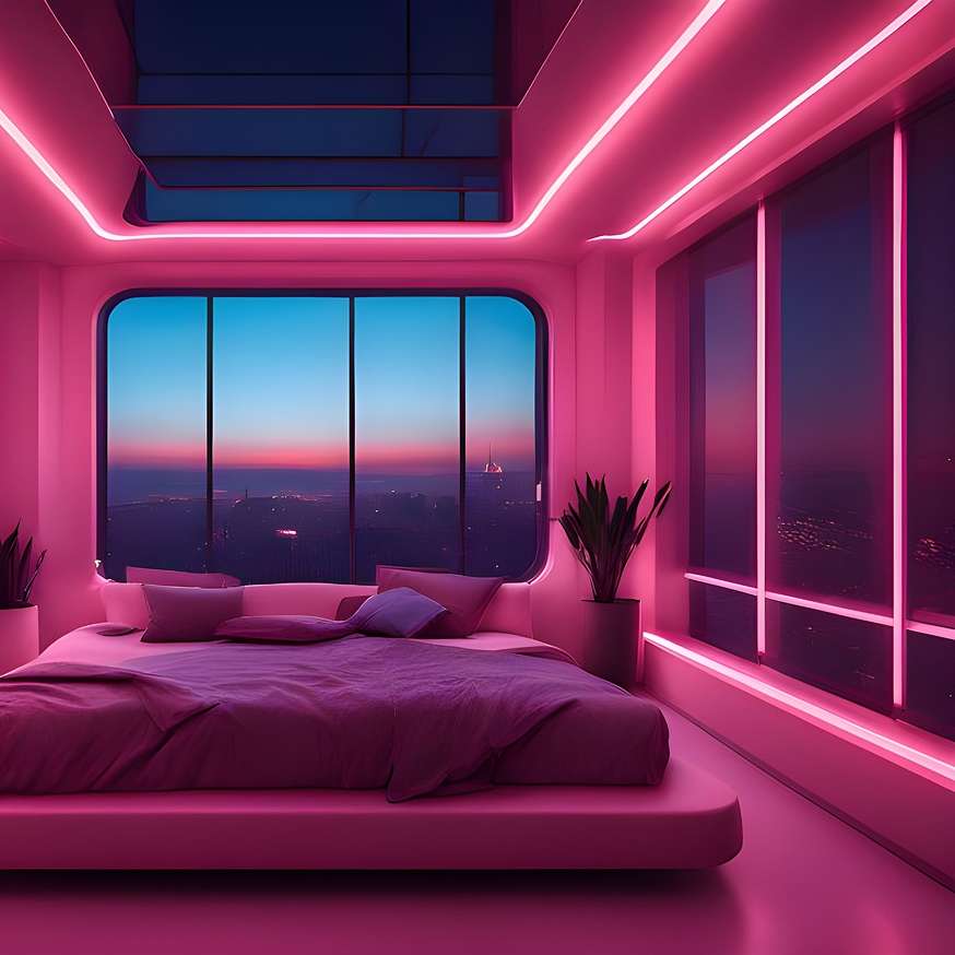 Pink bedroom, pink bedroom, sliding puzzle online