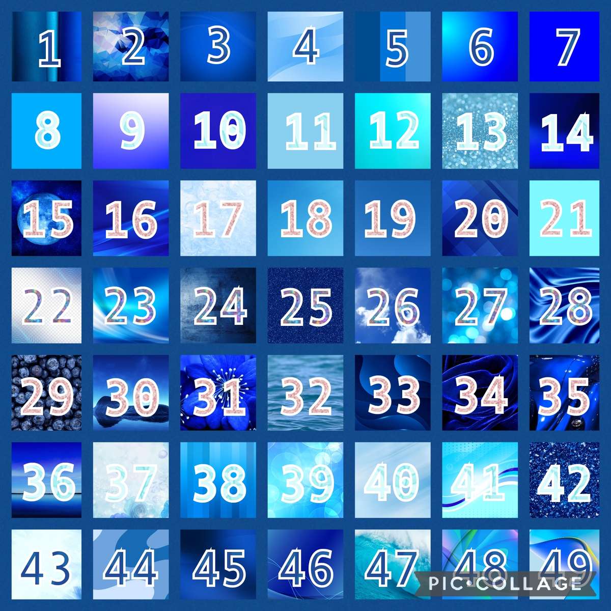 Blue Colorful 7x7 плъзгащ се пъзел онлайн