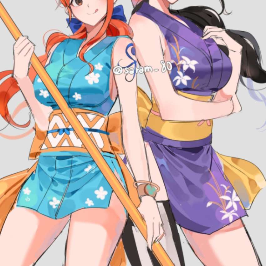 Намі і Робін розсувний пазл онлайн