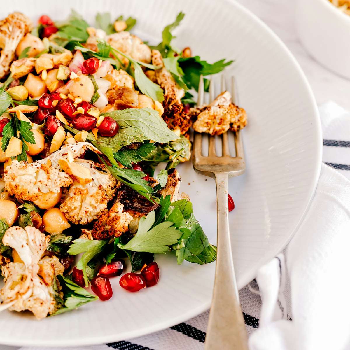 salads and fork on plate online puzzle