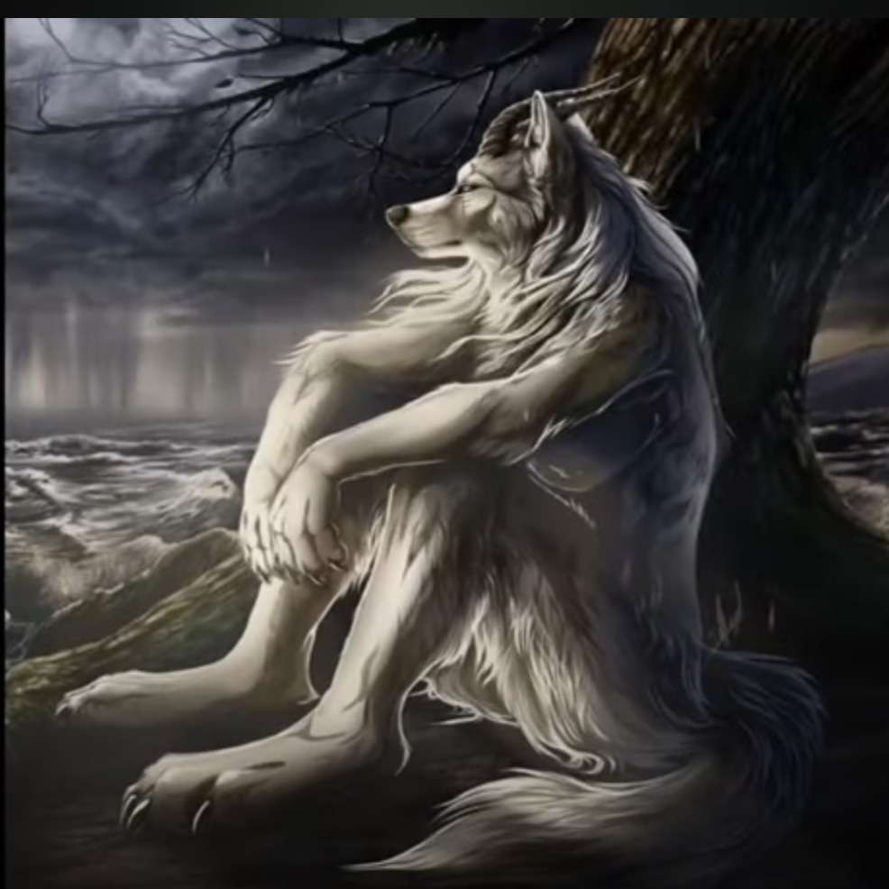 Alpha Wolf die aan zijn leven denkt schuifpuzzel online