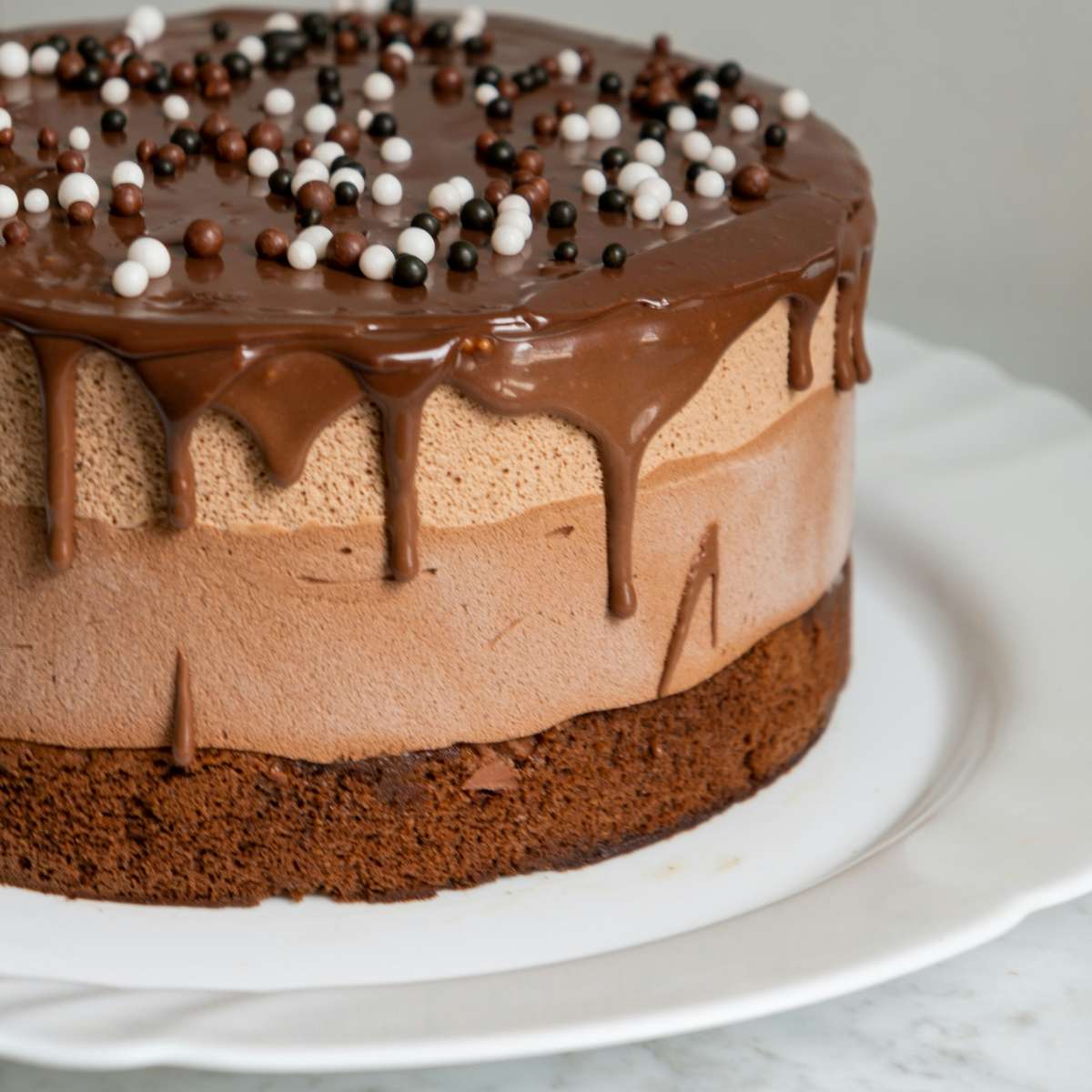 gâteau au chocolat avec mousse sur plaque blanche puzzle coulissant en ligne