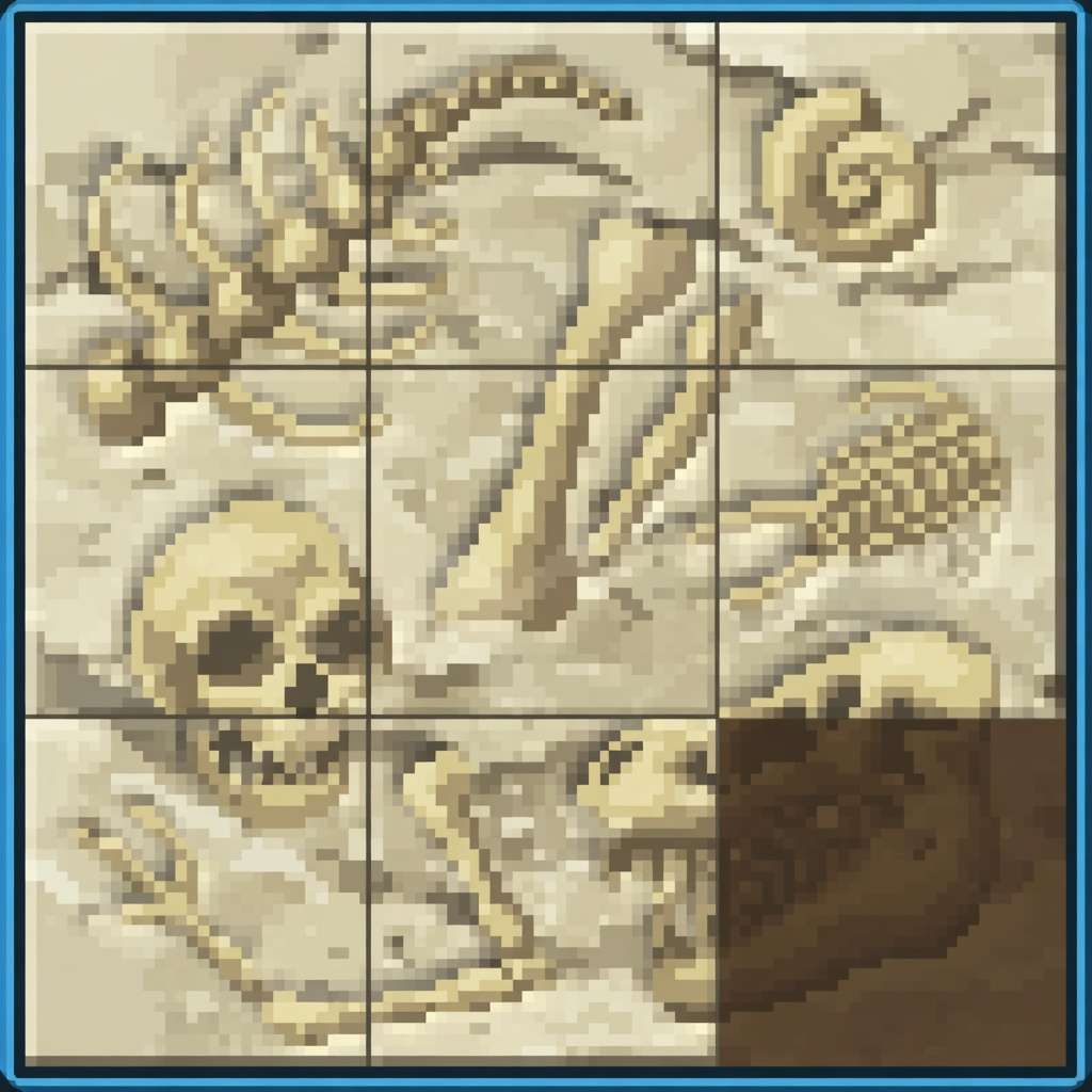 Świat pikseli skamieniałych puzzli puzzle przesuwne online